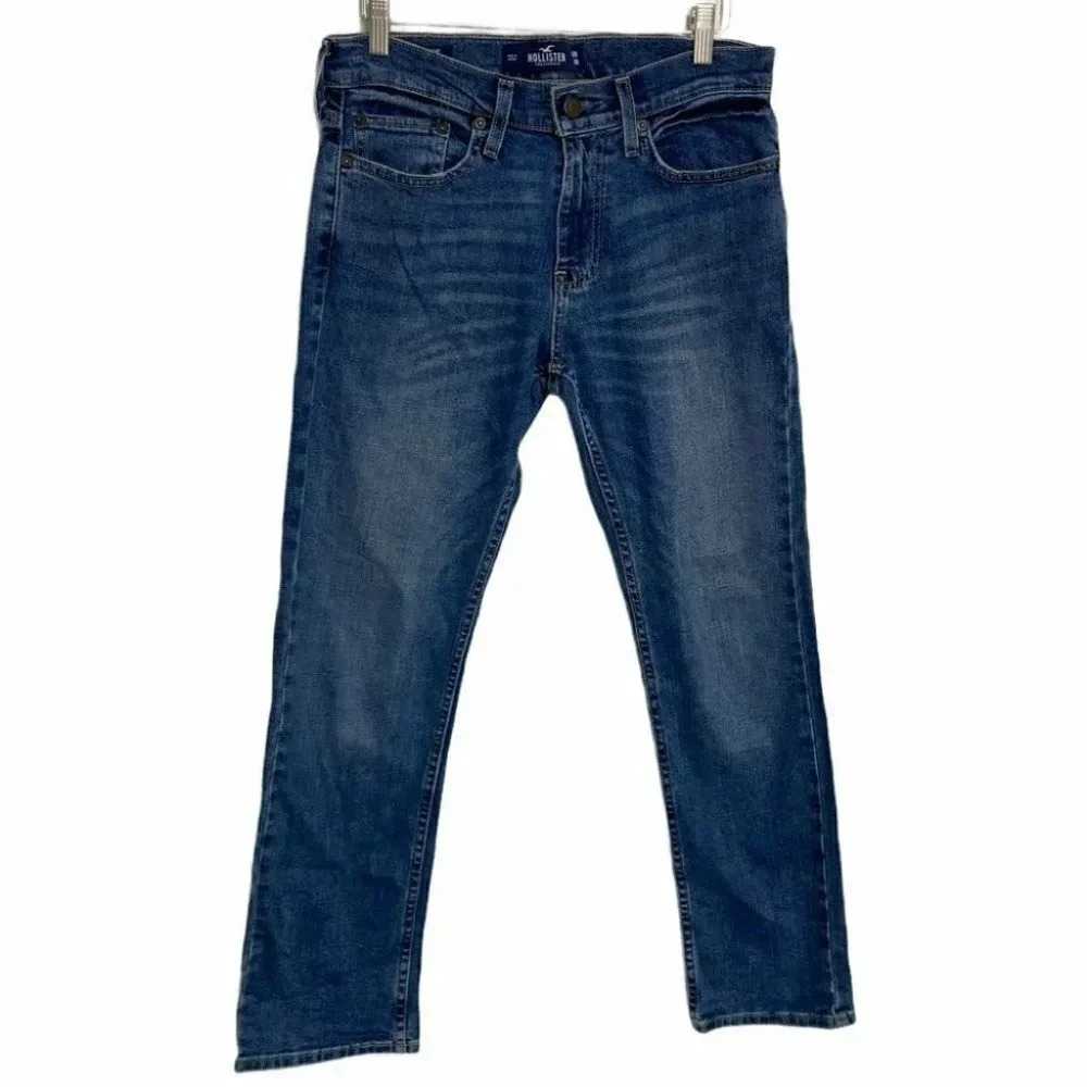 Hollister Epic Flex Slim Straight Jeans Mens Size 28x30 Denim Blue